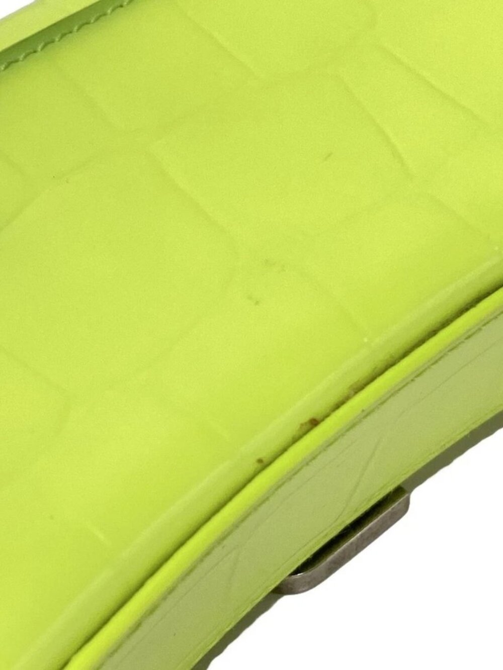 BALENCIAGA Hour Glass 637372 Yellow Green Leather Handbag - Picture 11 of 15